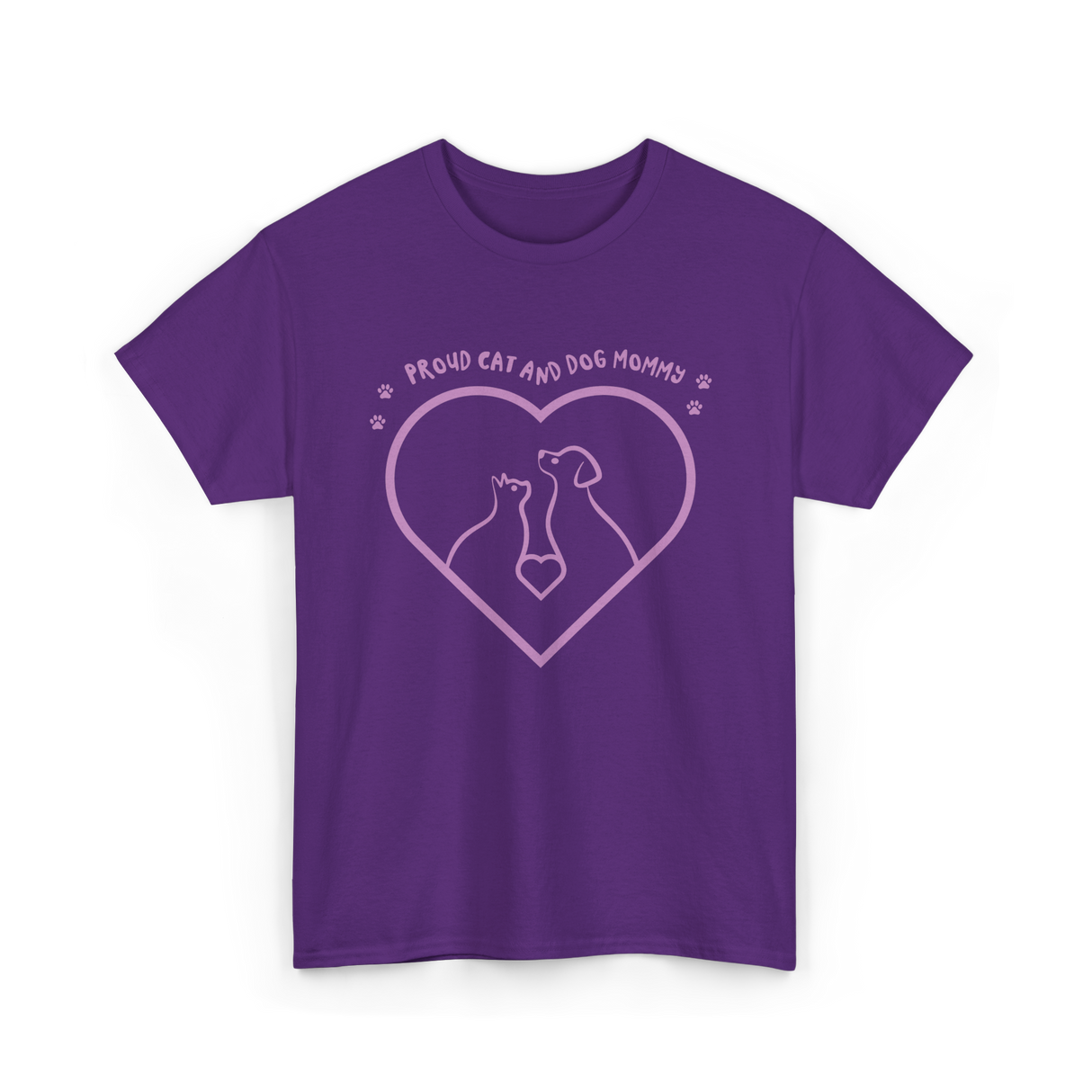 Proud Cat And Dog Mommy Pet Lover T-Shirt - Purple