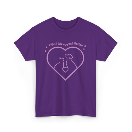 Proud Cat And Dog Mommy Pet Lover T-Shirt - Purple