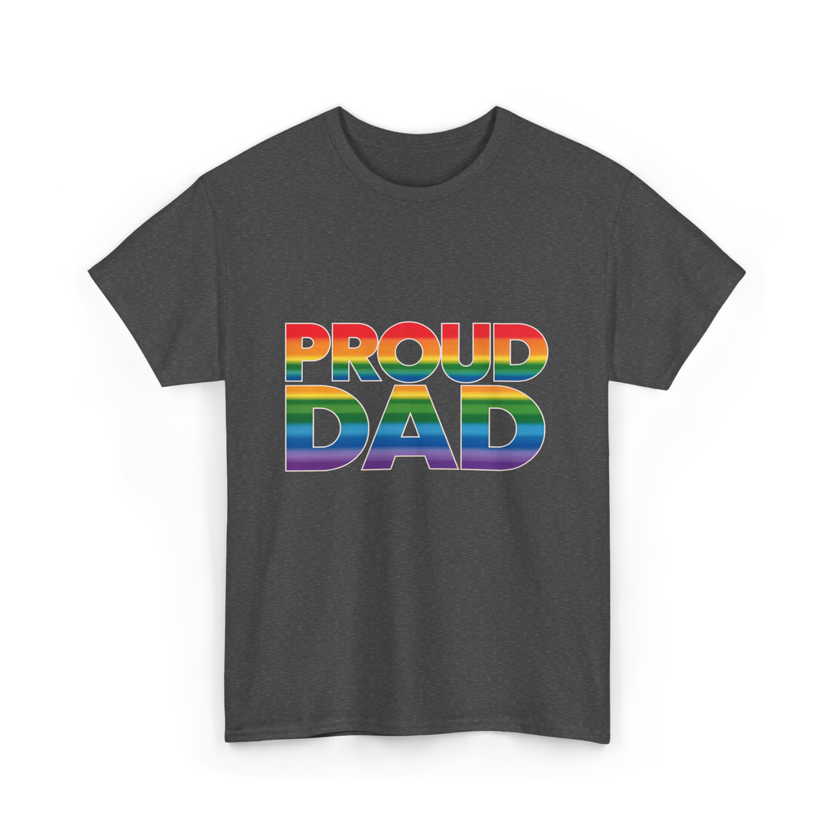 Proud Dad LGBT Pride T-Shirt - Dark Heather