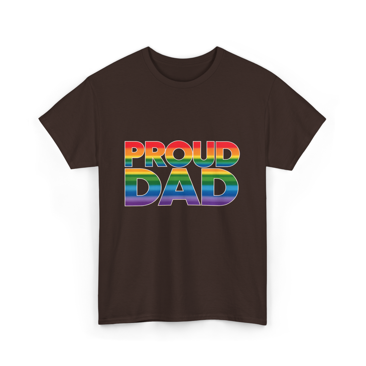 Proud Dad LGBT Pride T-Shirt - Dark Chocolate