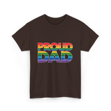 Proud Dad LGBT Pride T-Shirt - Dark Chocolate