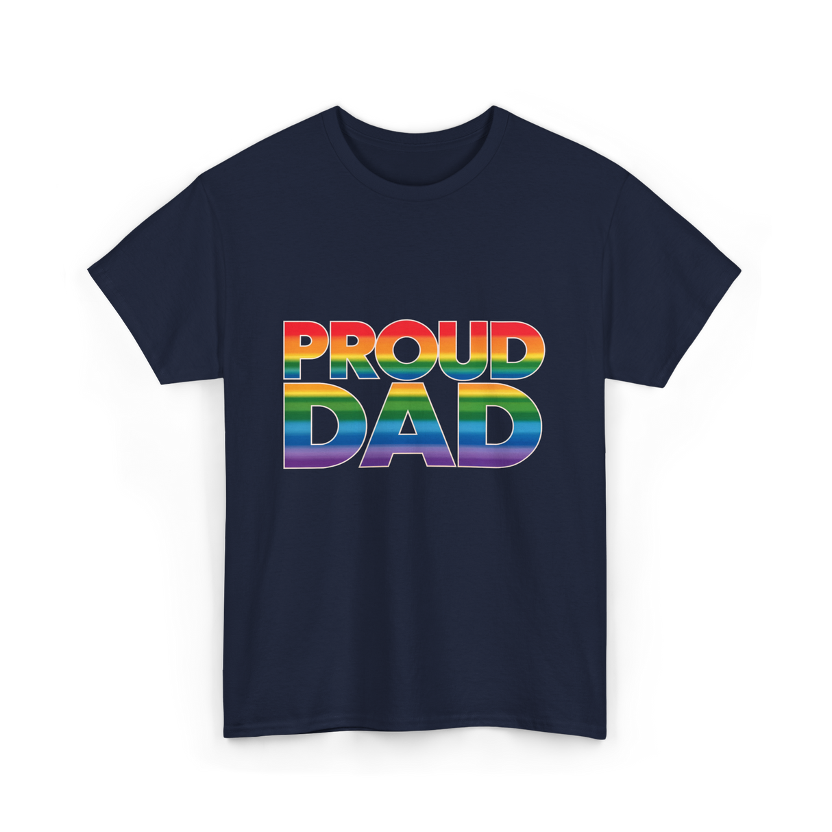 Proud Dad LGBT Pride T-Shirt - Navy