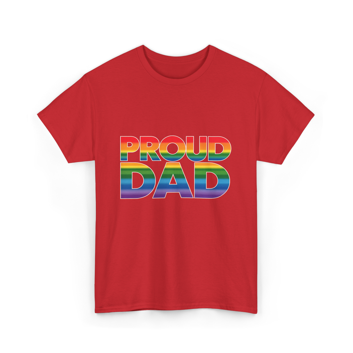 Proud Dad LGBT Pride T-Shirt - Red