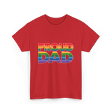 Proud Dad LGBT Pride T-Shirt - Red