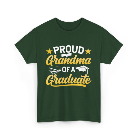 Proud Grandma Graduate Graduation T-Shirt - Forest Green