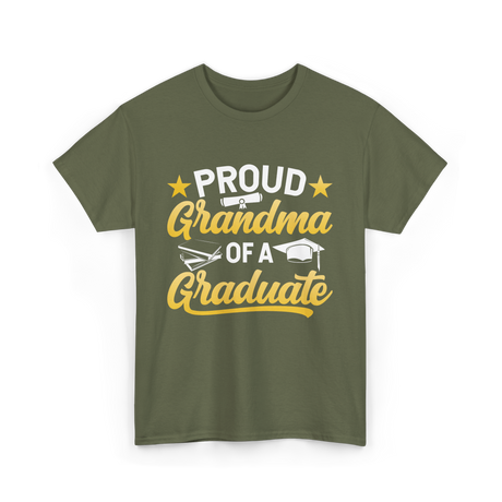 Proud Grandma Graduate Graduation T-Shirt - Military Green