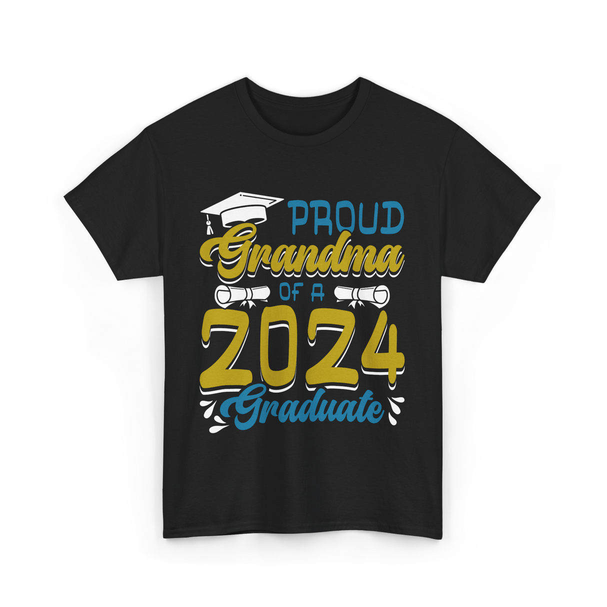 Proud Grandma Of A Graduate 2024 T-Shirt - Black