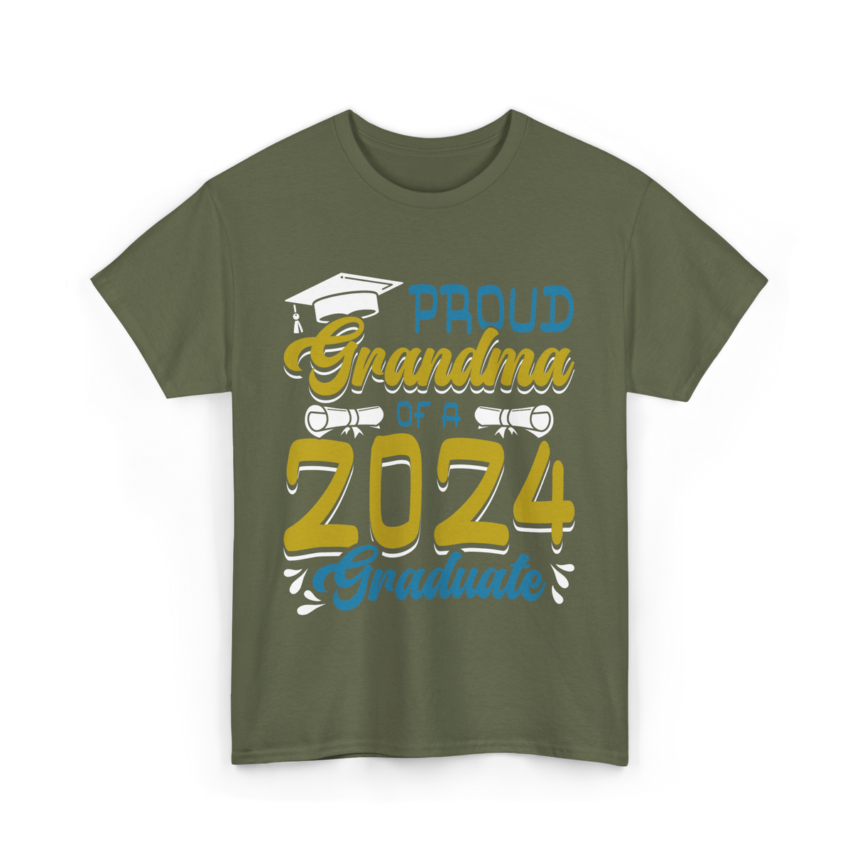 Proud Grandma Of A Graduate 2024 T-Shirt - Military Green