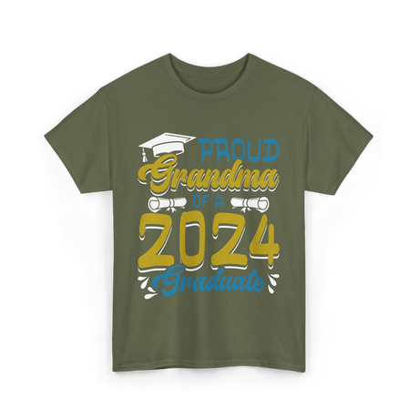 Proud Grandma Of A Graduate 2024 T-Shirt - Military Green