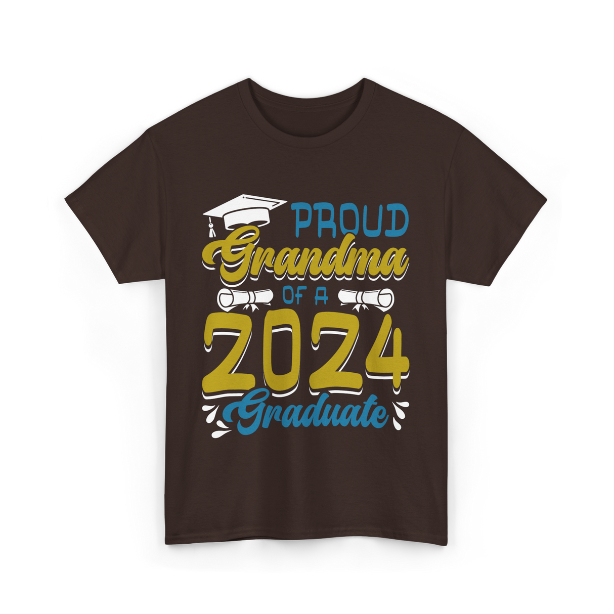 Proud Grandma Of A Graduate 2024 T-Shirt - Dark Chocolate