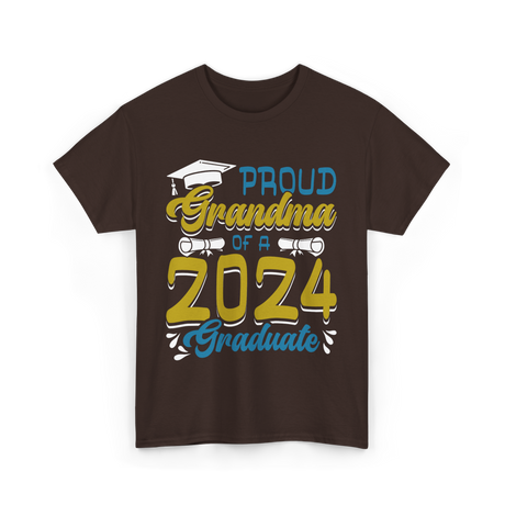 Proud Grandma Of A Graduate 2024 T-Shirt - Dark Chocolate