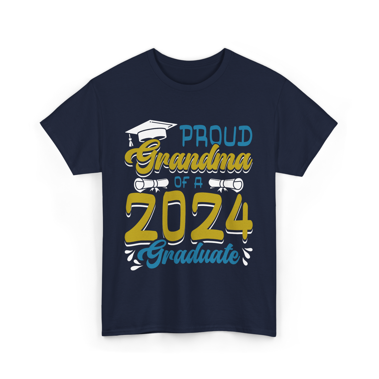 Proud Grandma Of A Graduate 2024 T-Shirt - Navy