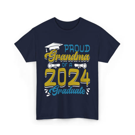 Proud Grandma Of A Graduate 2024 T-Shirt - Navy