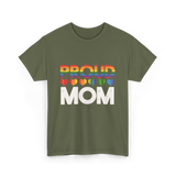 Proud Mom LGBT Pride T-Shirt - Military Green