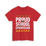 Proud School Counselor Counselor T-Shirt - Red