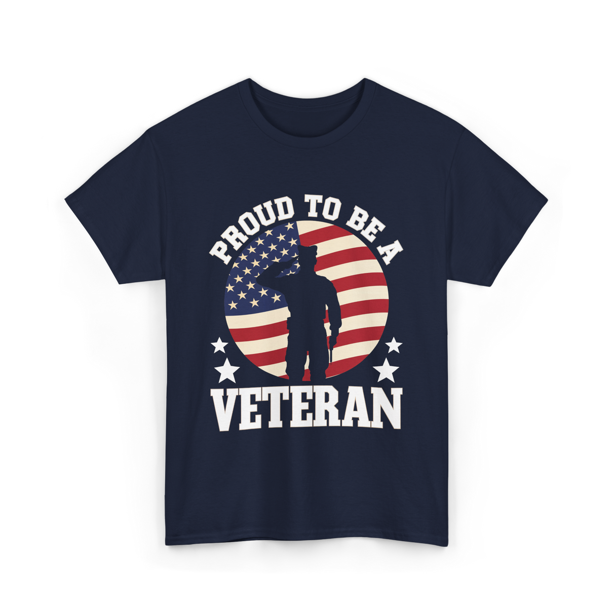 Proud To Be A Veteran T-Shirt - Navy