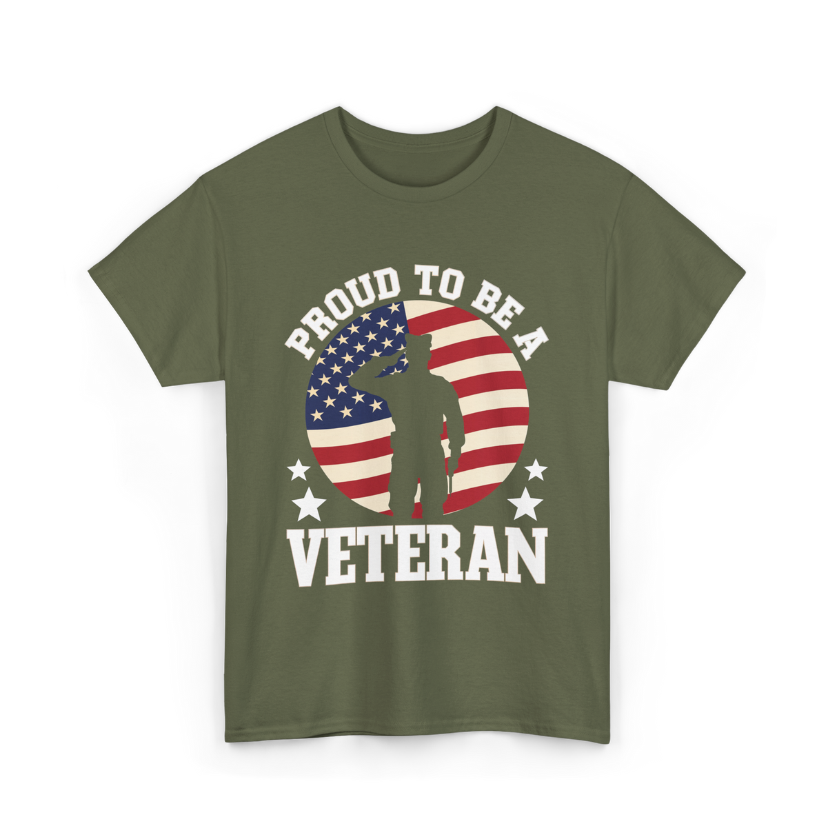 Proud To Be A Veteran T-Shirt - Military Green