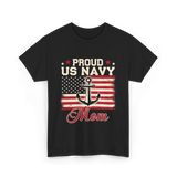 Proud US Navy Mom Navy Veteran T-Shirt - Black