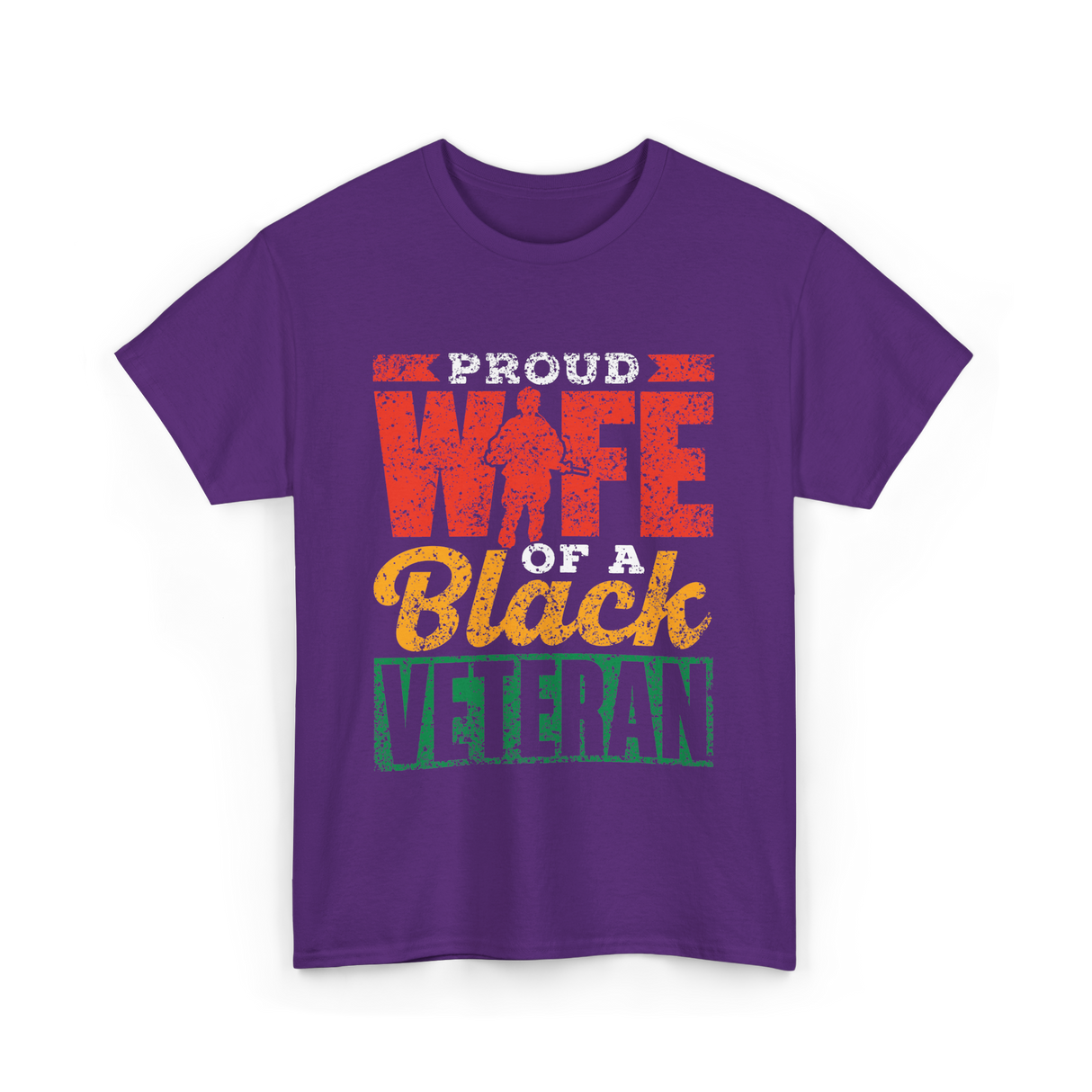 Proud Wife Of A Veteran Military T-Shirt - Purple