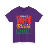 Proud Wife Of A Veteran Military T-Shirt - Purple