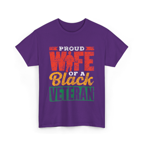 Proud Wife Of A Veteran Military T-Shirt - Purple