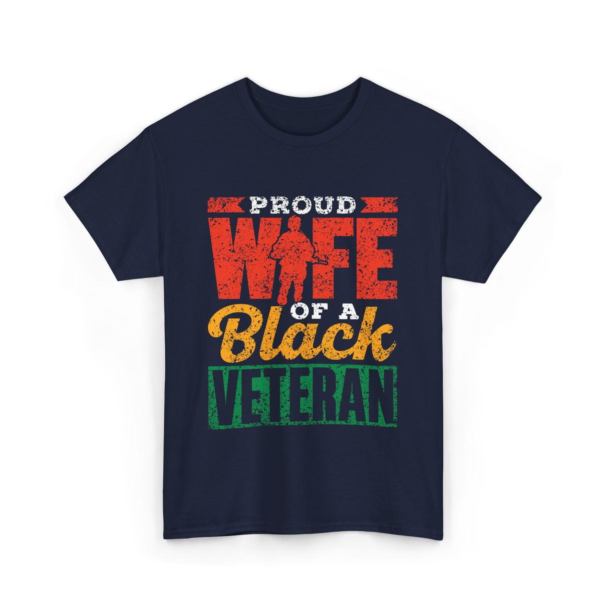 Proud Wife Of A Veteran Military T-Shirt - Navy