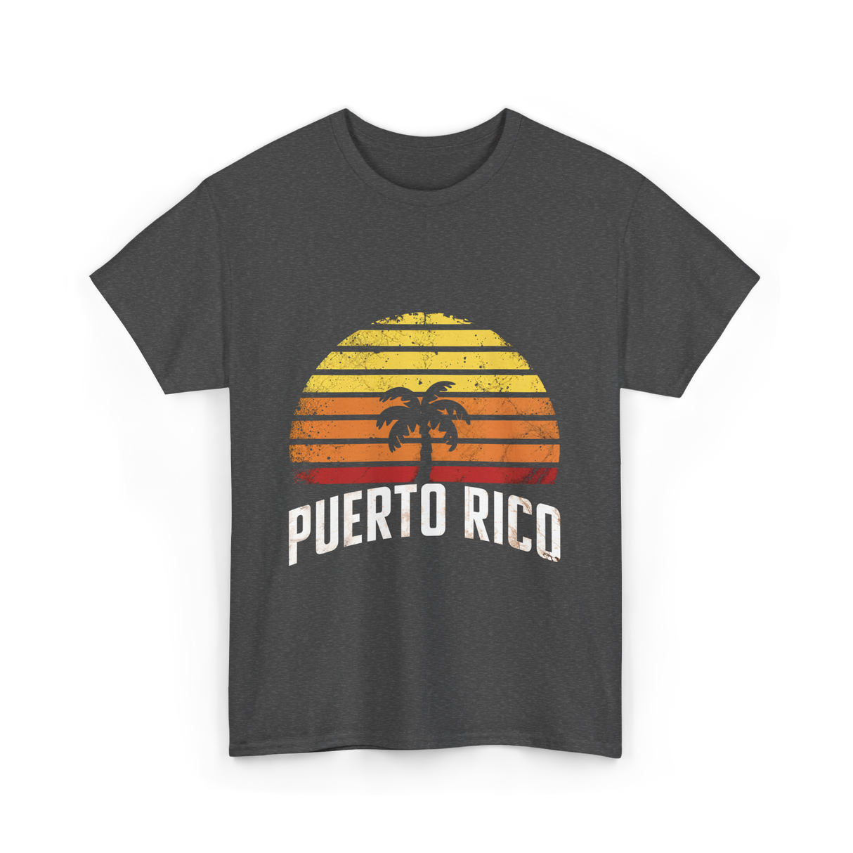 Puerto Rico Retro Design Travel T-Shirt - Dark Heather