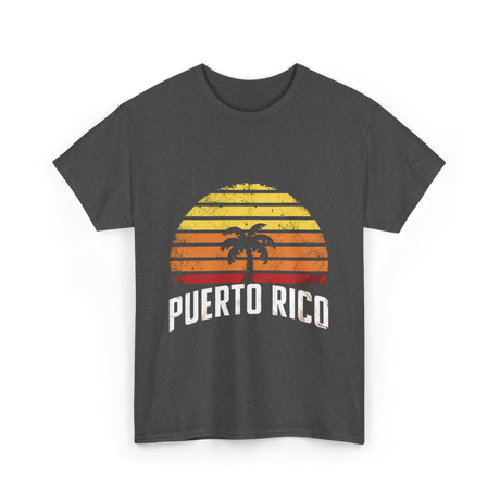 Puerto Rico Retro Design Travel T-Shirt - Dark Heather