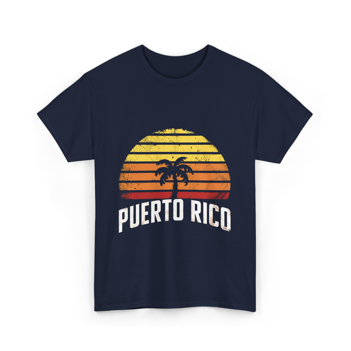 Puerto Rico Retro Design Travel T-Shirt - Navy