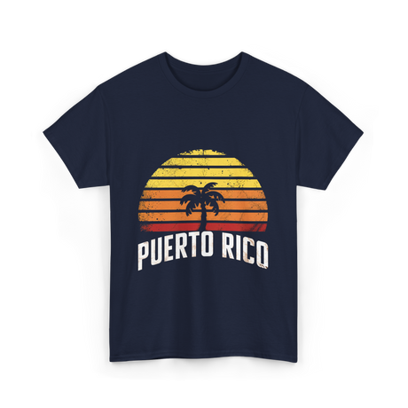 Puerto Rico Retro Design Travel T-Shirt - Navy