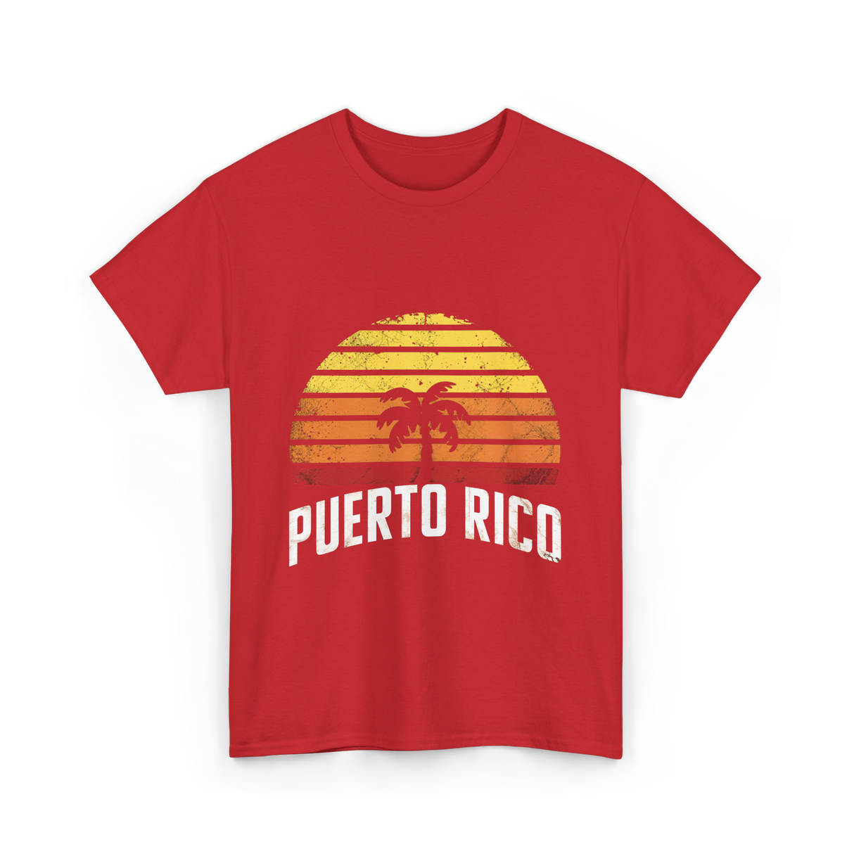 Puerto Rico Retro Design Travel T-Shirt - Red