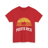 Puerto Rico Retro Design Travel T-Shirt - Red