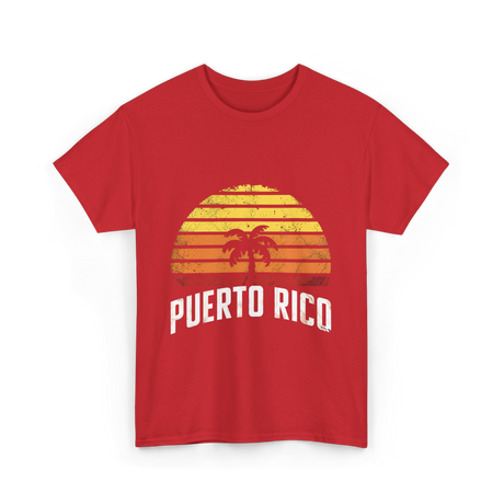 Puerto Rico Retro Design Travel T-Shirt - Red