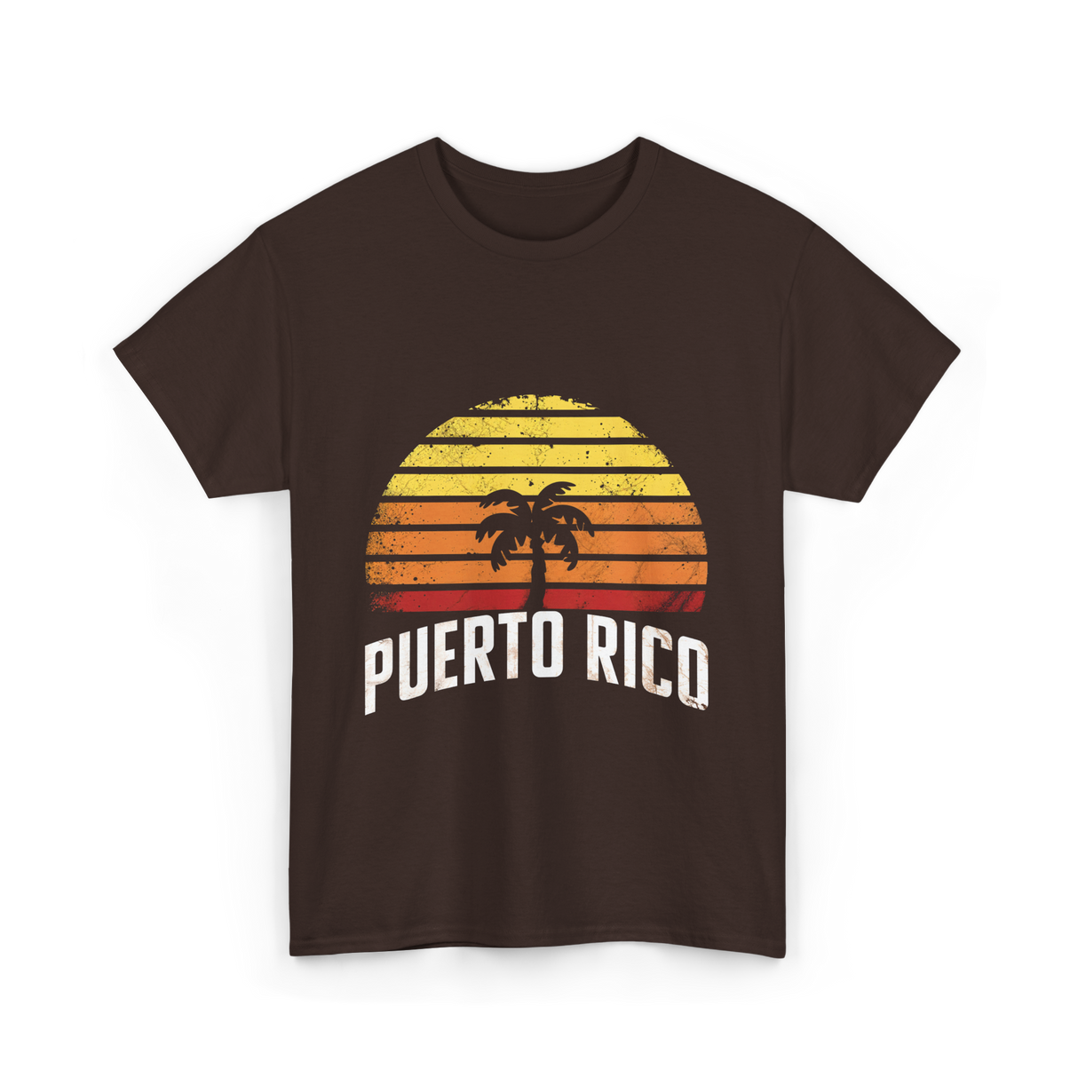 Puerto Rico Retro Design Travel T-Shirt - Dark Chocolate