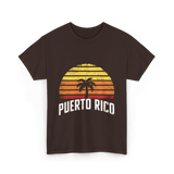 Puerto Rico Retro Design Travel T-Shirt - Dark Chocolate