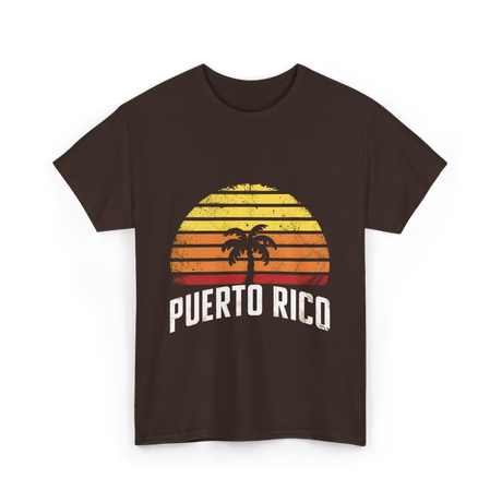 Puerto Rico Retro Design Travel T-Shirt - Dark Chocolate