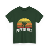 Puerto Rico Retro Design Travel T-Shirt - Forest Green