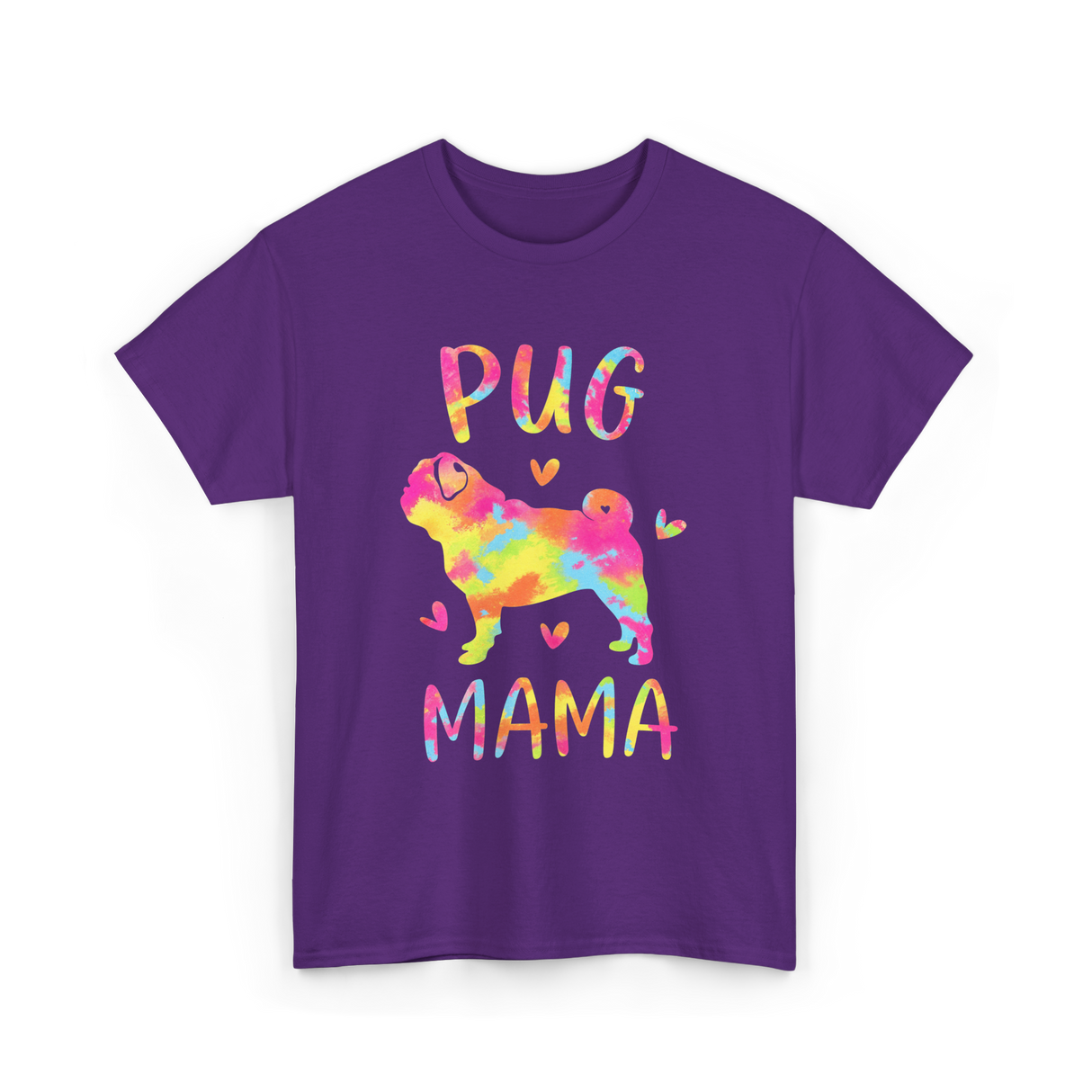 Pug Mama Colorful Pug Gifts T-Shirt - Purple