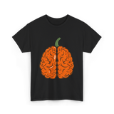 Pumpkin Brain Halloween Brain T-Shirt - Black