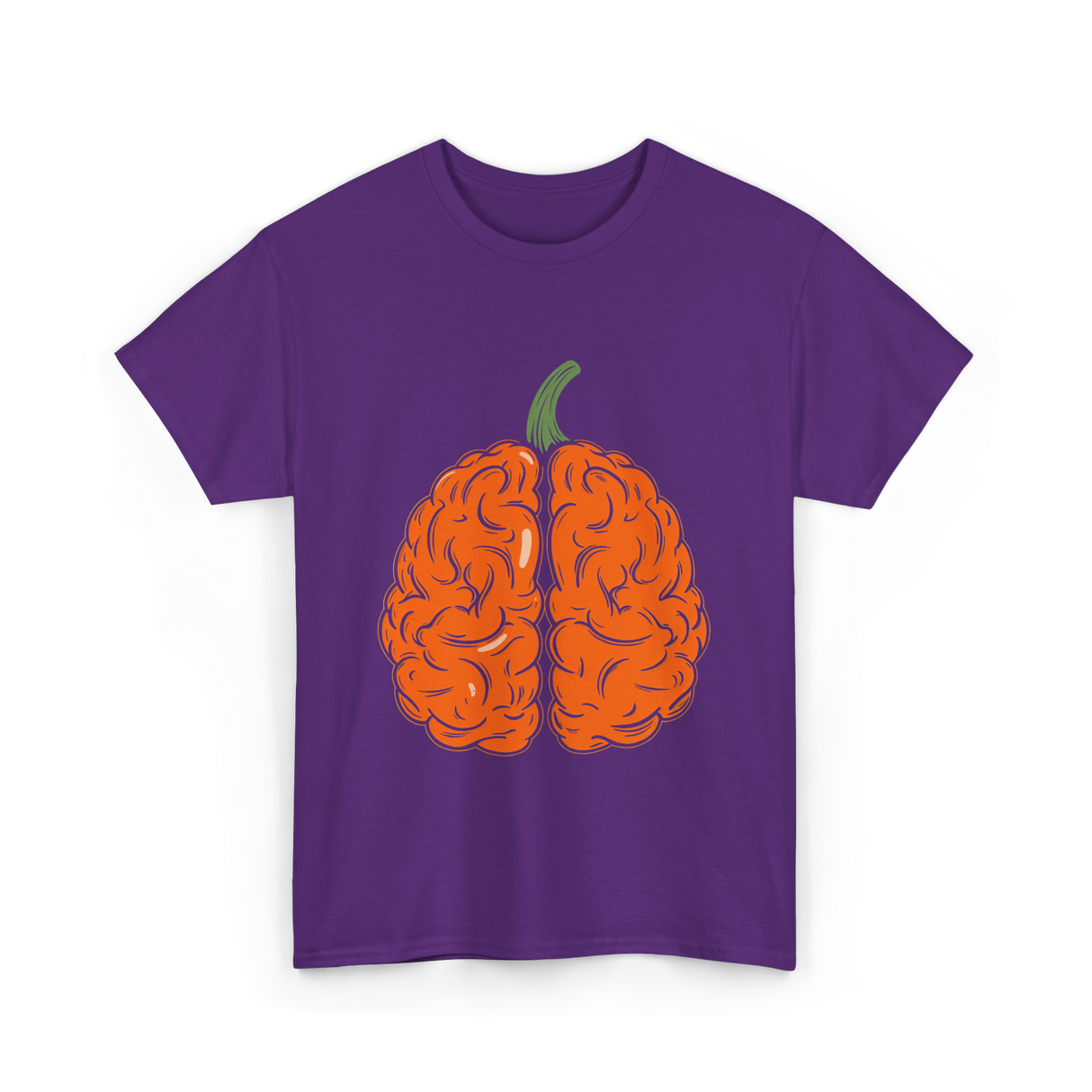 Pumpkin Brain Halloween Brain T-Shirt - Purple