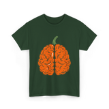 Pumpkin Brain Halloween Brain T-Shirt - Forest Green