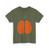 Pumpkin Brain Psychology T-Shirt - Military Green