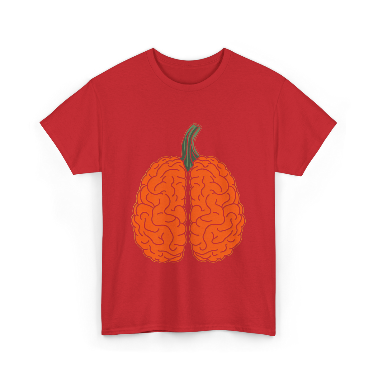 Pumpkin Brain Psychology T-Shirt - Red