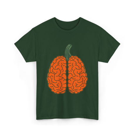 Pumpkin Brain Psychology T-Shirt - Forest Green