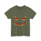 Pumpkin Face Halloween Costume T-Shirt - Military Green