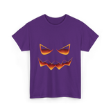 Pumpkin Face Halloween Costume T-Shirt - Purple