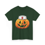 Pumpkin Nurse Halloween Costume T-Shirt - Forest Green