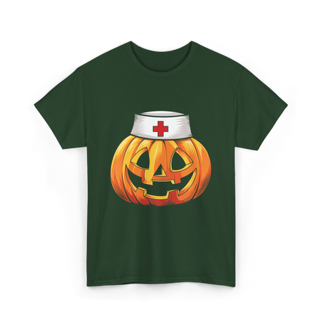 Pumpkin Nurse Halloween Costume T-Shirt - Forest Green