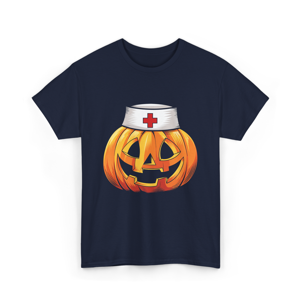 Pumpkin Nurse Halloween Costume T-Shirt - Navy