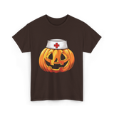 Pumpkin Nurse Halloween Costume T-Shirt - Dark Chocolate